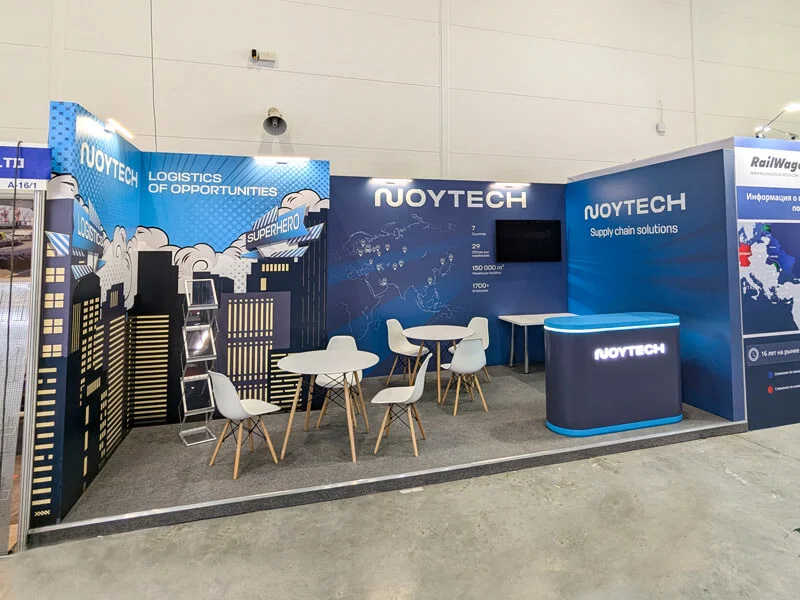Выставочный стенд компании Noytech с зоной переговоров